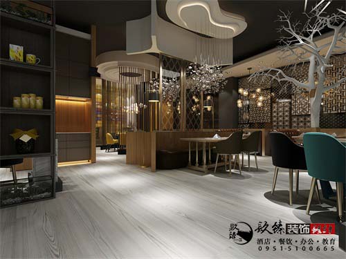 银川鸿禧餐厅设计方案鉴赏|空间优雅时尚，格调文艺浪漫